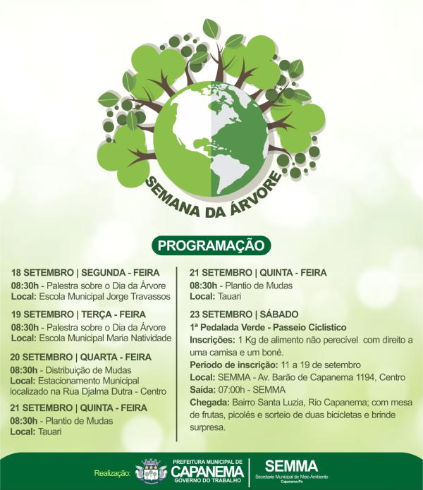 Semana Municipal de Árvore começa nesta terça (18) - PREFEITURA
